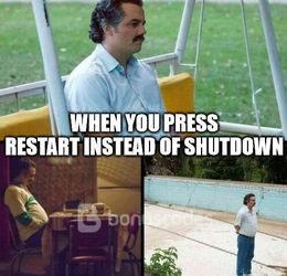 Press restart memes