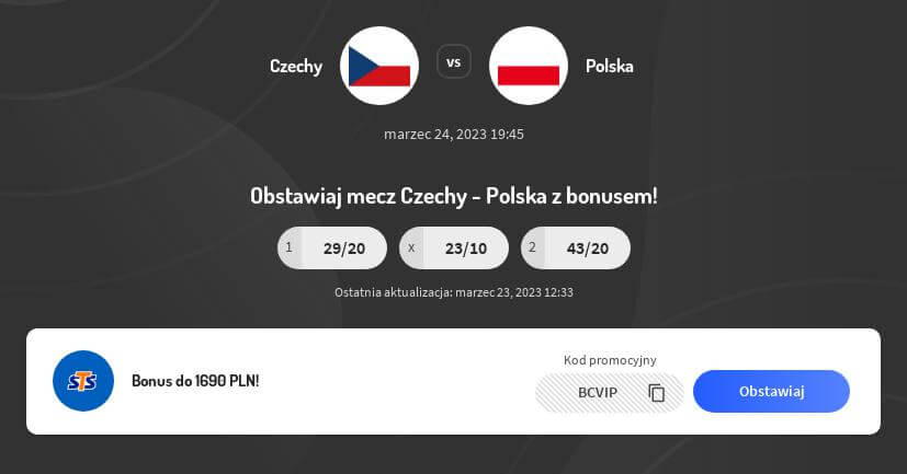 Polska - Czechy Kursy Bukmacherskie